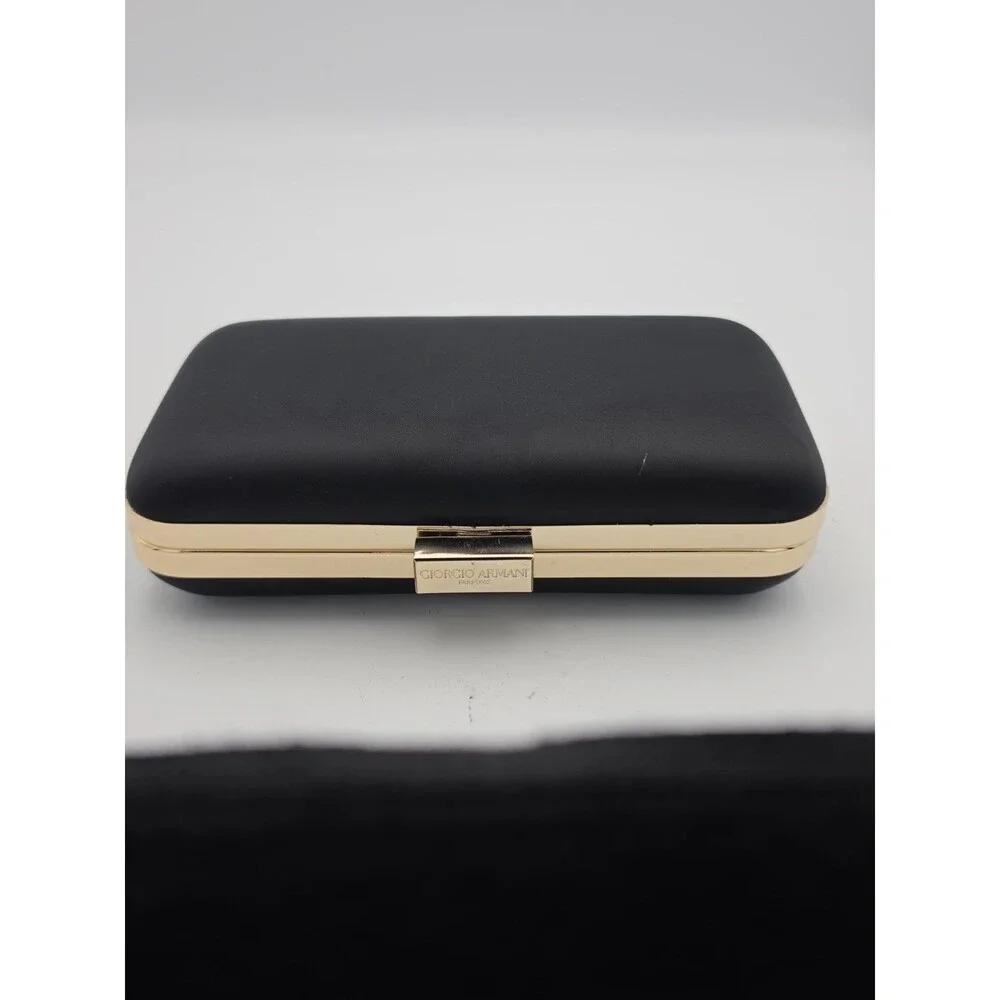 Giorgio Armani Parfums Black Gold Evening Clutch Purse Satin Lined